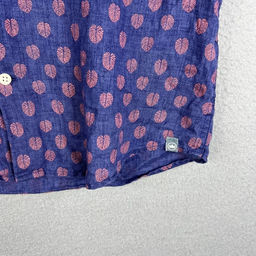 Peter Millar Linen Shirt Mens S Seaside Fronds Button Down Casual Beach Summer - Picture 4 of 10